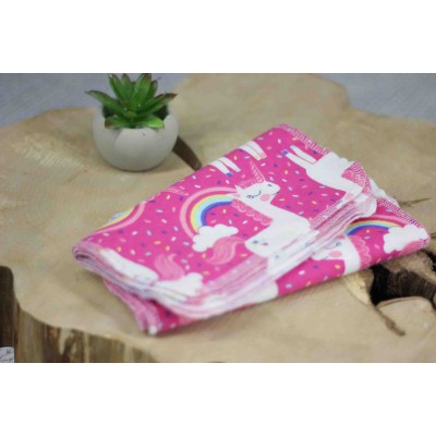 Unicorn and confettis - Flannel  wipe